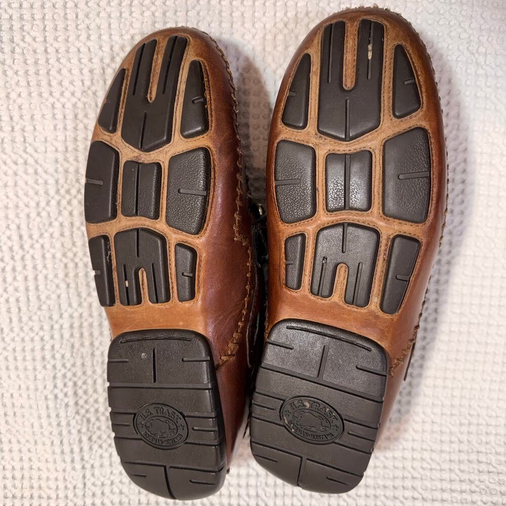 H. S. Trask Leather Cobbler Mens Brown Exposed Stitching Driving Loafer Size 8 - Picture 3 of 4